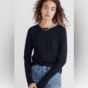 Madewell Women’s Whisper Cotton Rib-Crewneck Long-Sleeve Tee